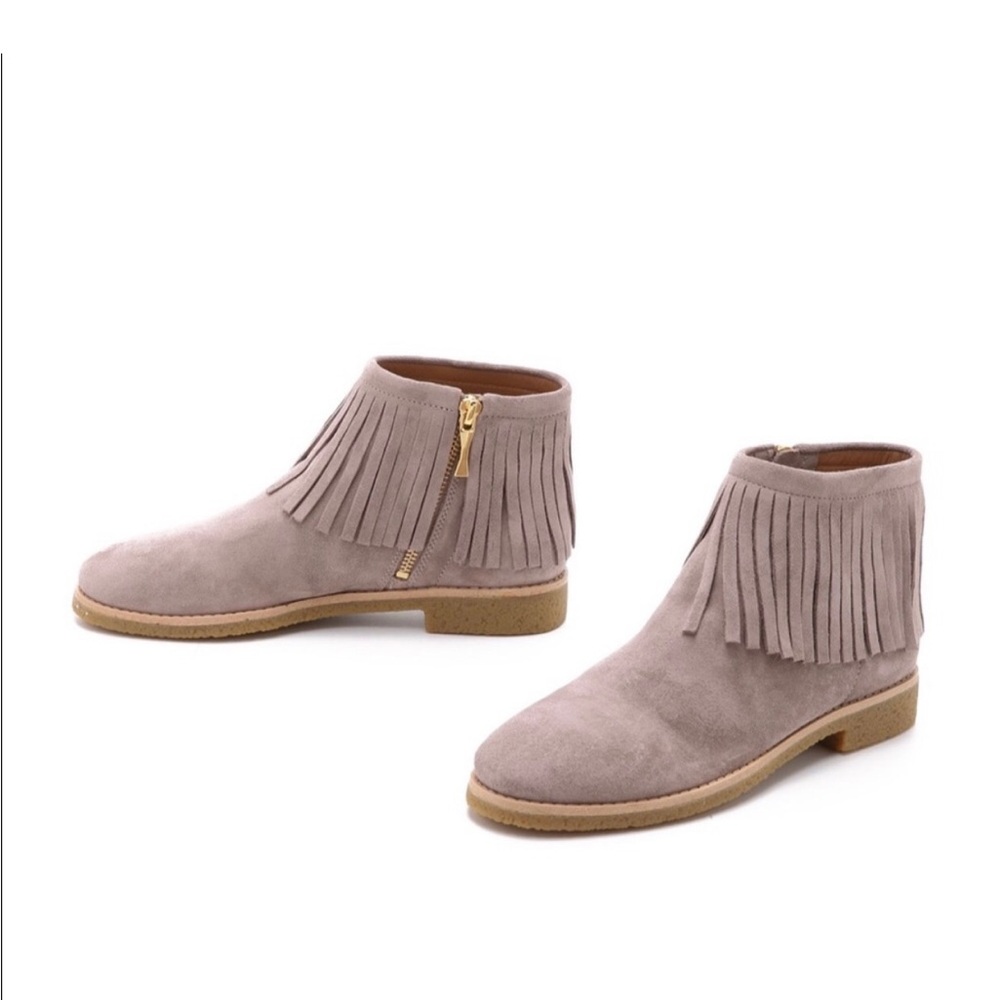 KATE SPADE NEW YORK BETSIE Suede Leather Fringe Ankle Boots Booties Women’s 8